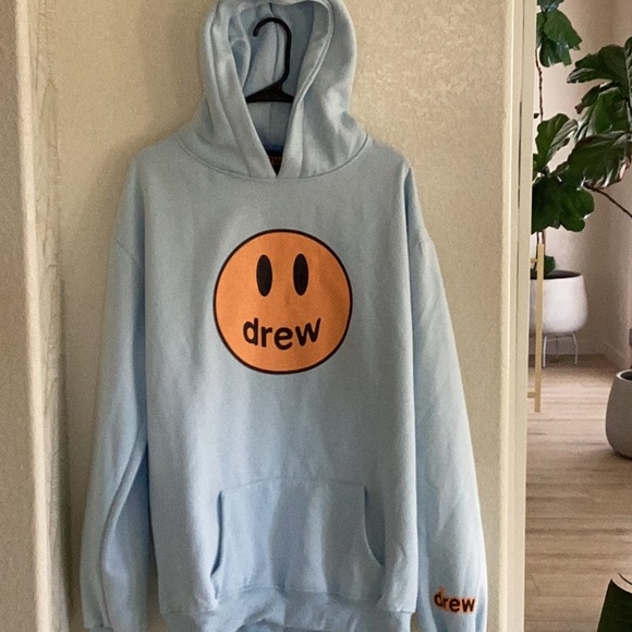 Drew House mascot oversized hoodie 
pacific blue, size XL, NWT removed has Flaw - Picture 6 of 15